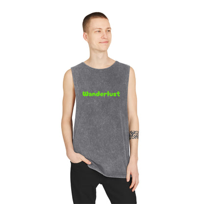 Unisex Stonewash wanderlust Tank Top