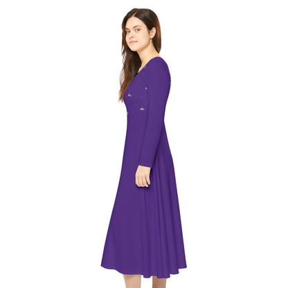 Enchanting Purple Long Sleeve Dance Dress for Women - Perfect for Recitals and Parties