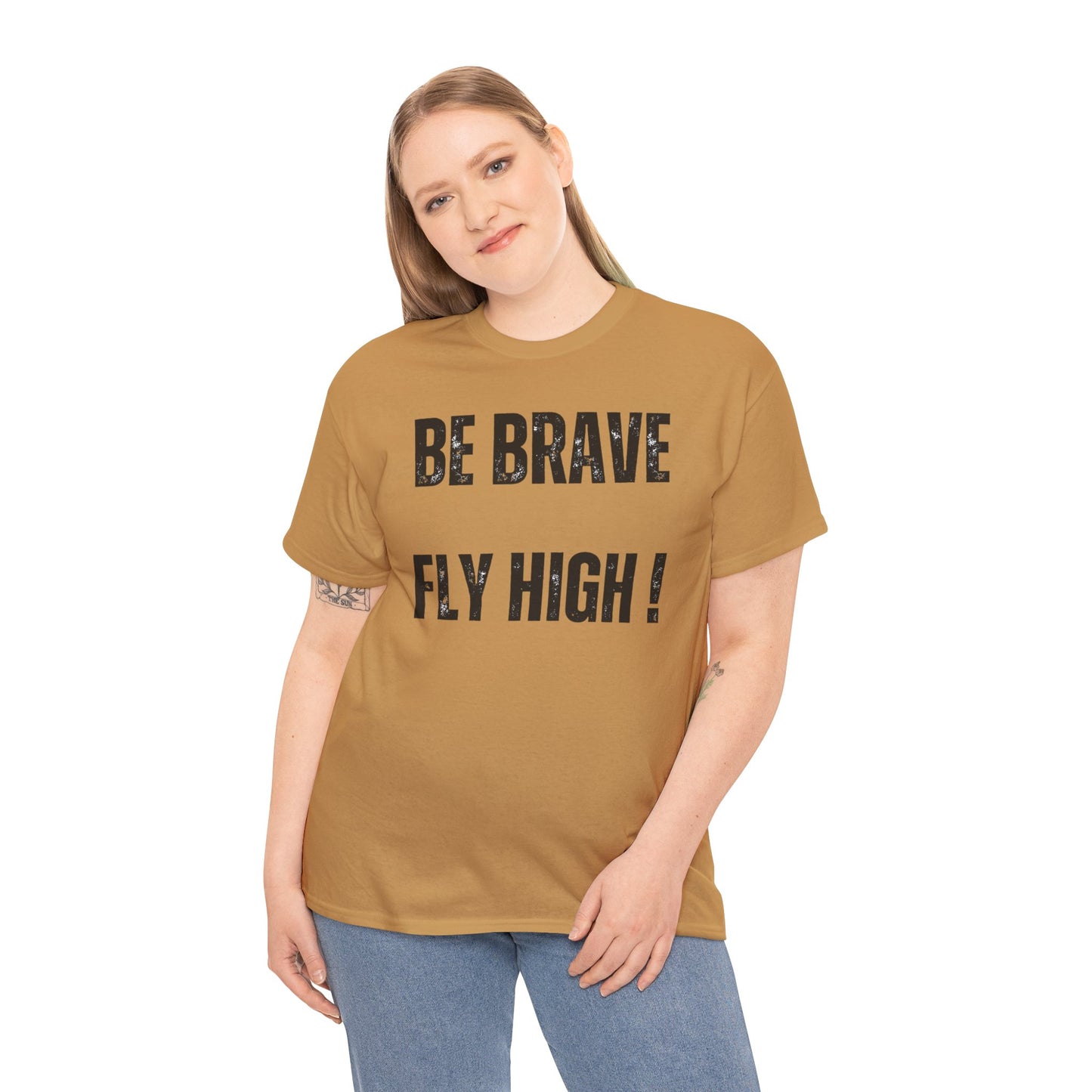 Be Brave Fly High Unisex Heavy Cotton Tee with Wings