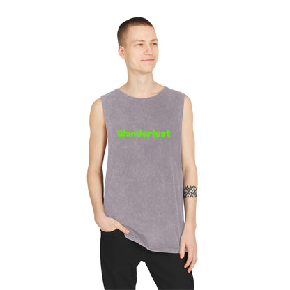 Unisex Stonewash wanderlust Tank Top