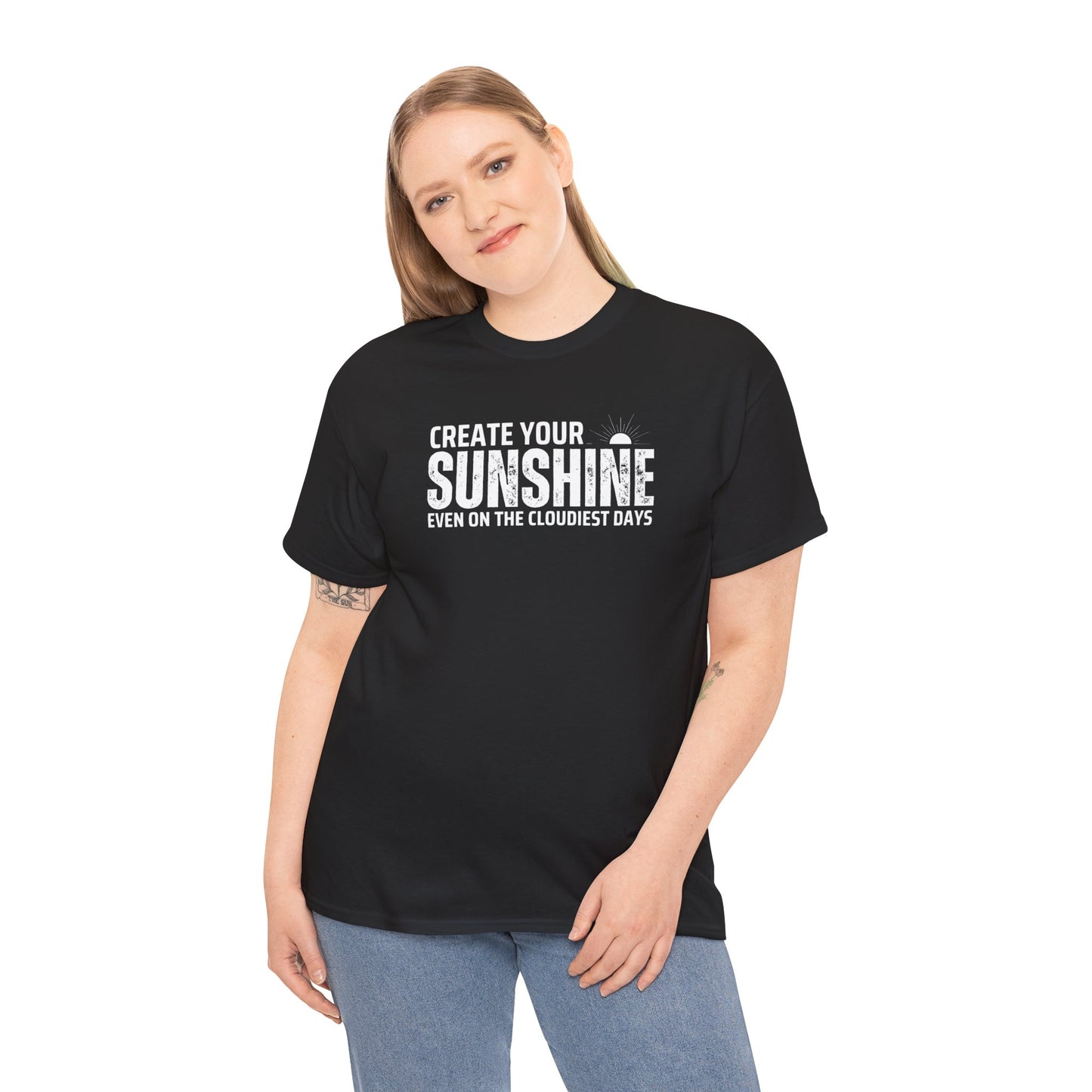 Create Your Sunshine Unisex Heavy Cotton Tee - Motivational Graphic T-Shirt