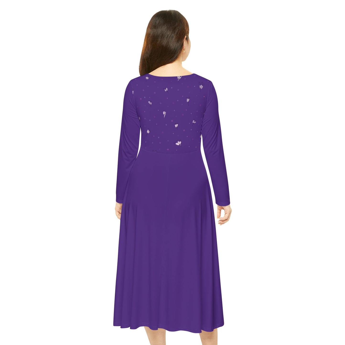 Enchanting Purple Long Sleeve Dance Dress for Women - Perfect for Recitals and Parties