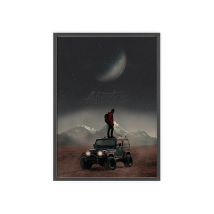 Adventure-Themed Poster with Wooden Frame – Perfect Wall Art for Outdoor Enthusiasts