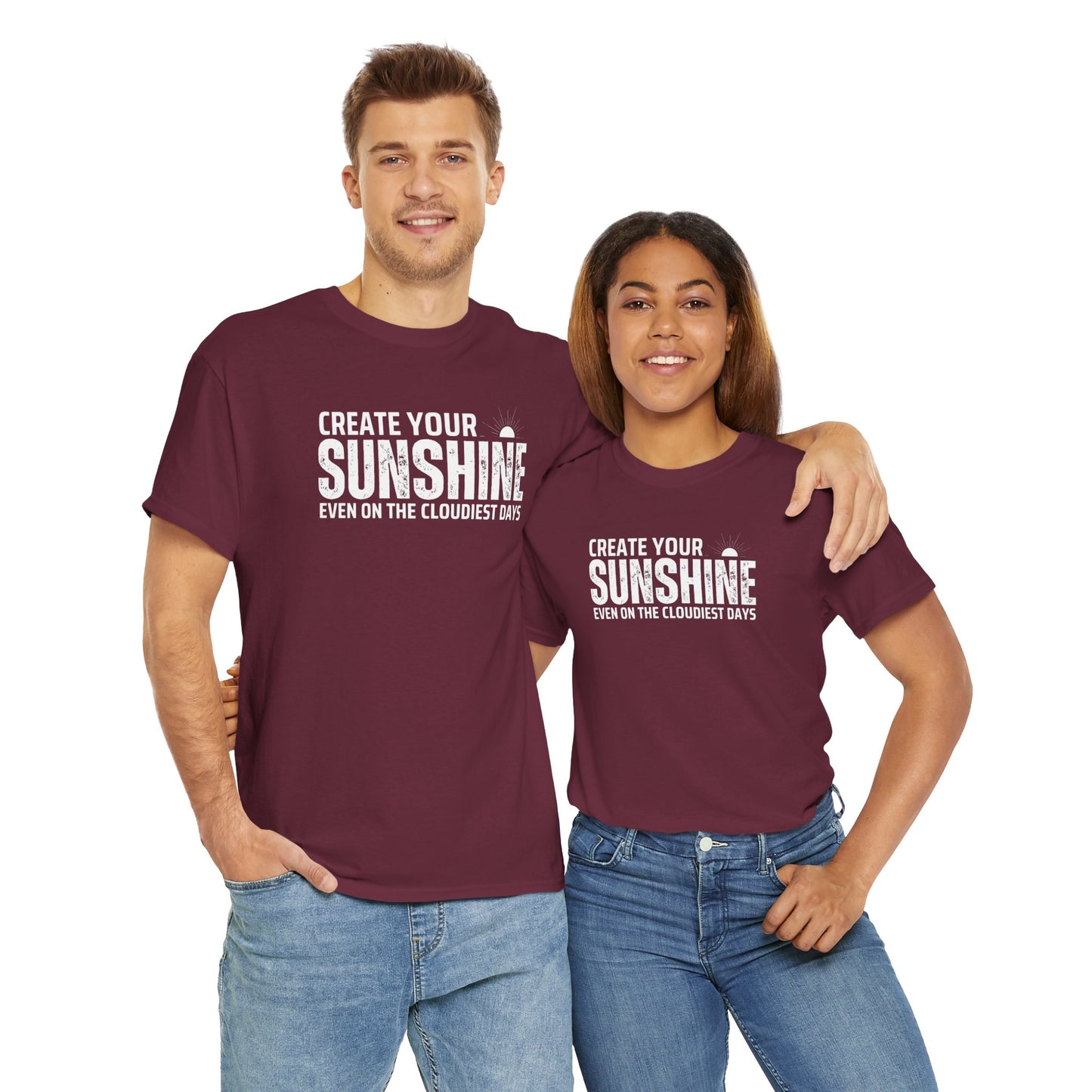 Create Your Sunshine Unisex Heavy Cotton Tee - Motivational Graphic T-Shirt