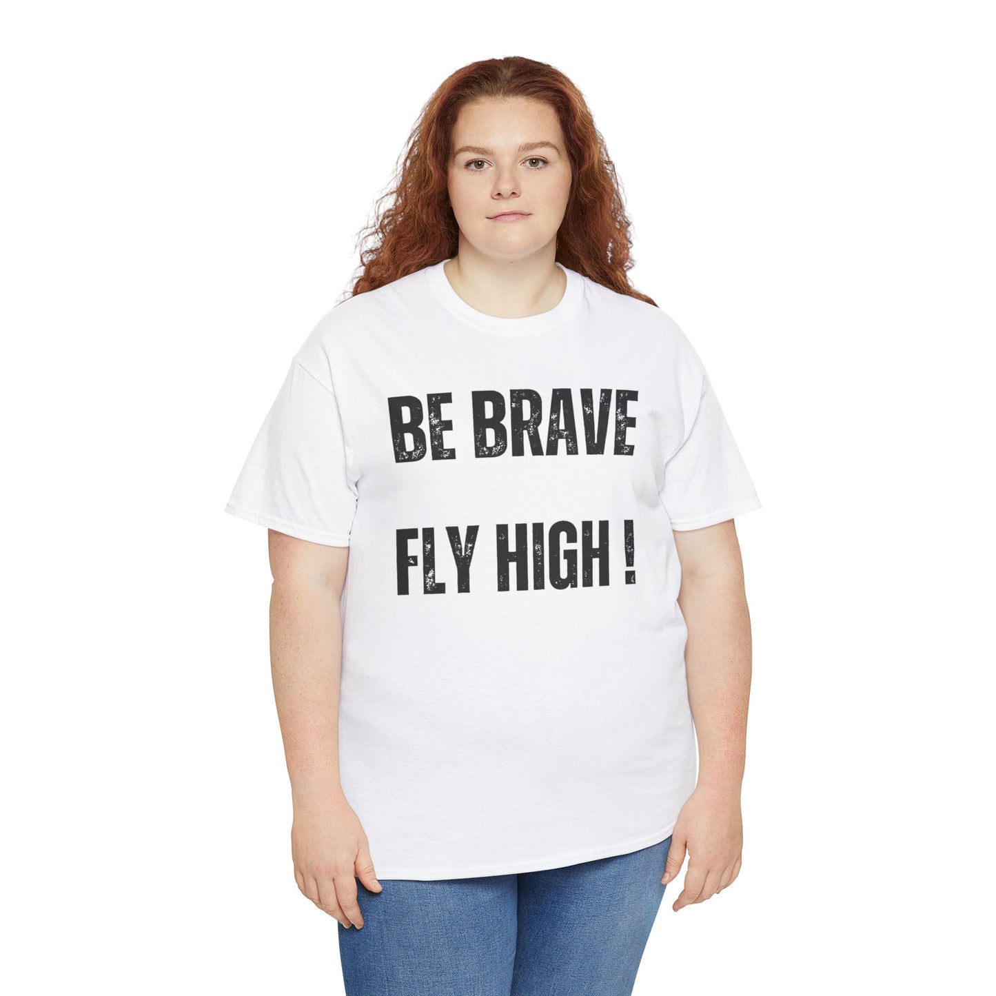 Be Brave Fly High Unisex Heavy Cotton Tee with Wings