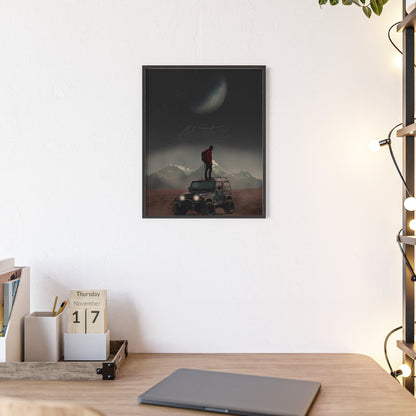 Adventure-Themed Poster with Wooden Frame – Perfect Wall Art for Outdoor Enthusiasts