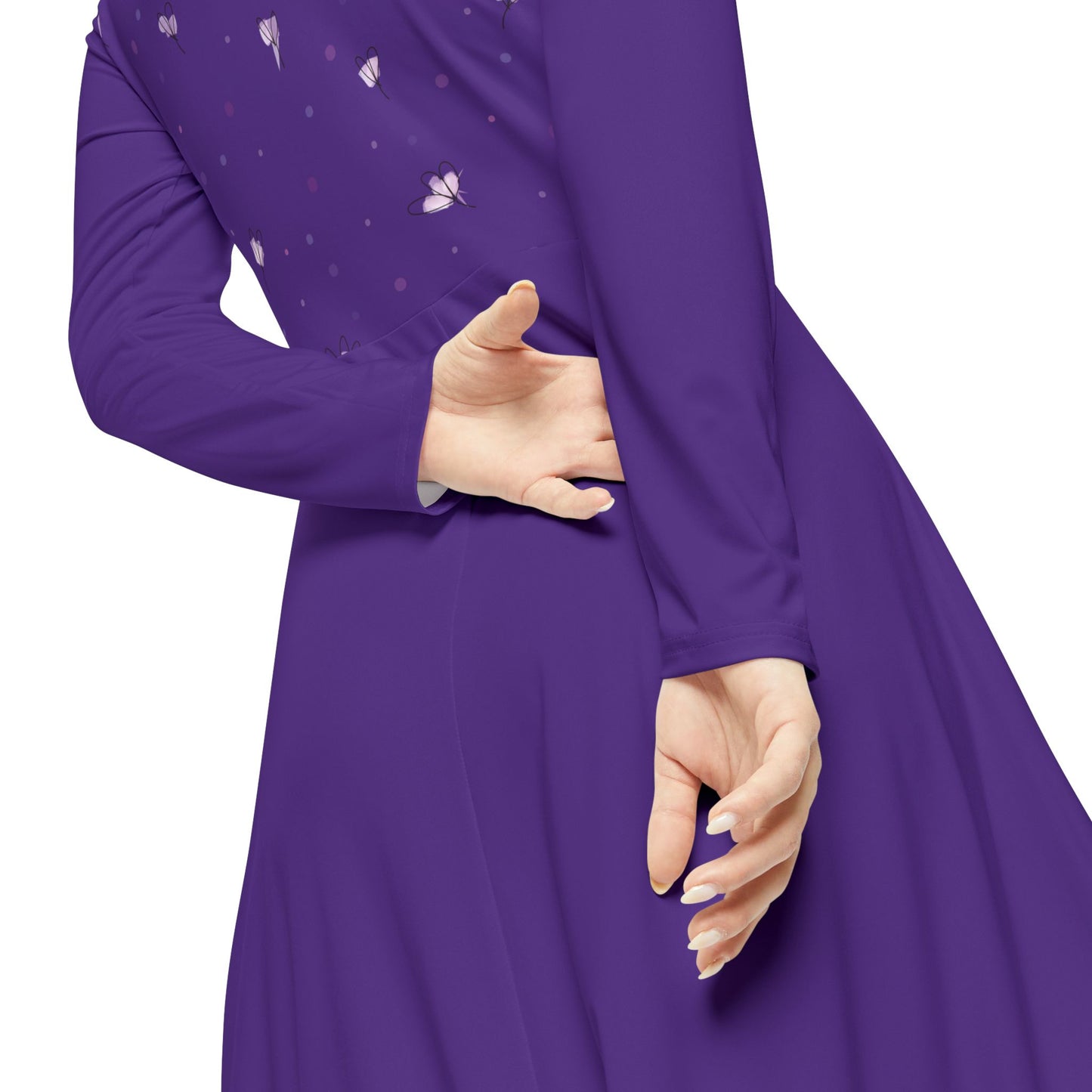 Enchanting Purple Long Sleeve Dance Dress for Women - Perfect for Recitals and Parties