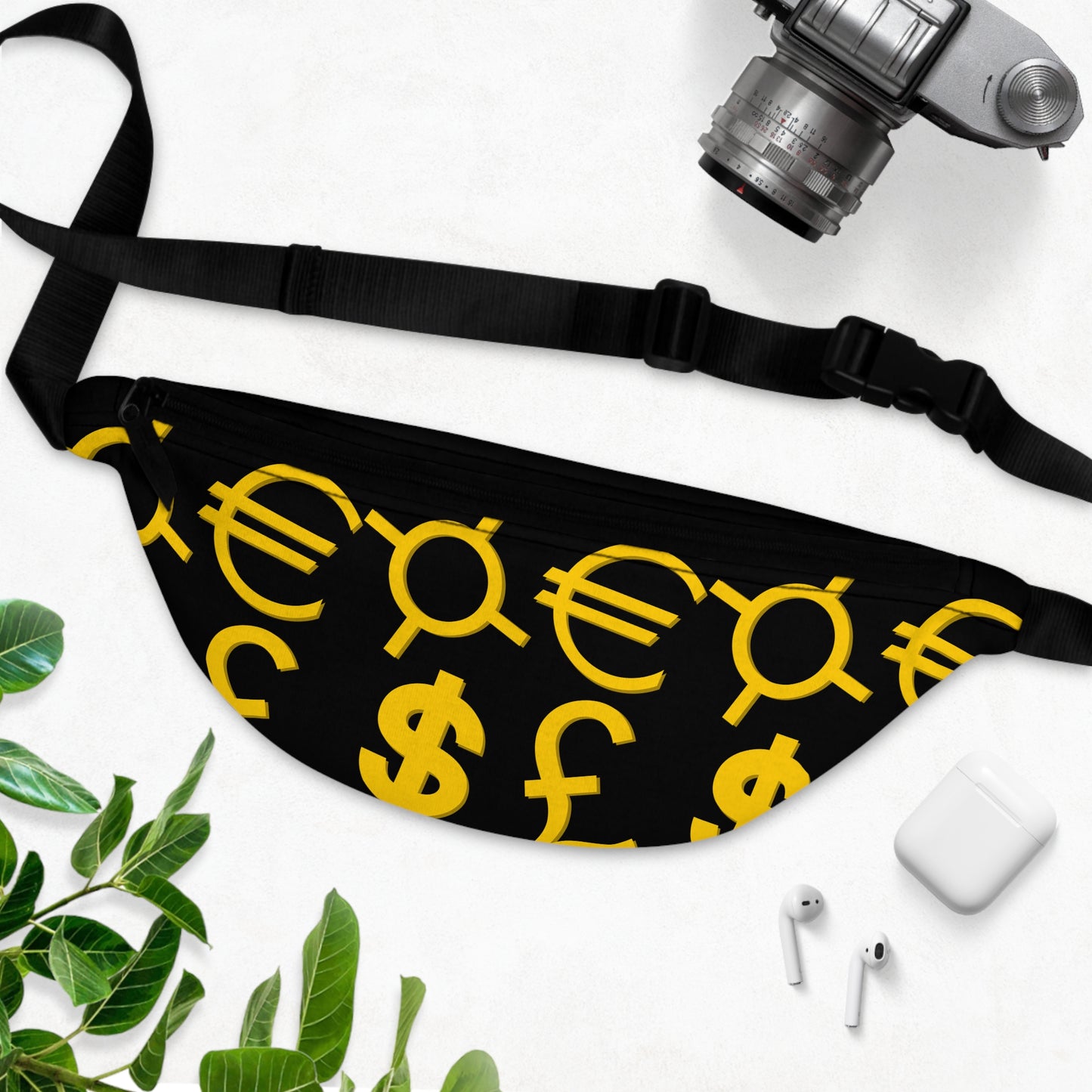 Trendy Currency Symbols Fanny Pack - Stylish Waist Bag for Everyday Use