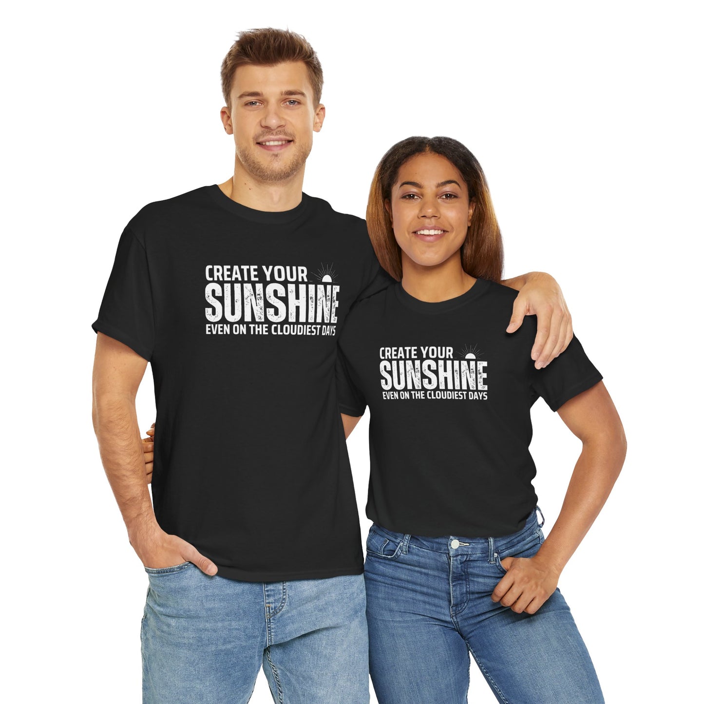 Create Your Sunshine Unisex Heavy Cotton Tee - Motivational Graphic T-Shirt